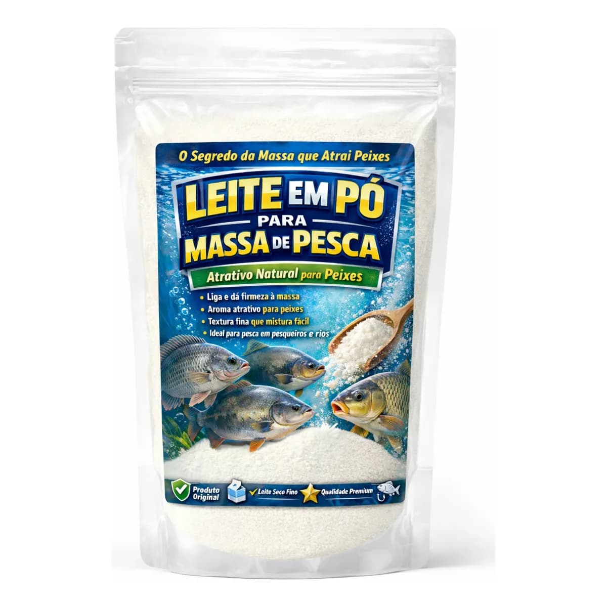 Atrativo Leite Em Pó De Bezerro 1 Kg  Para Massa De Pesca
