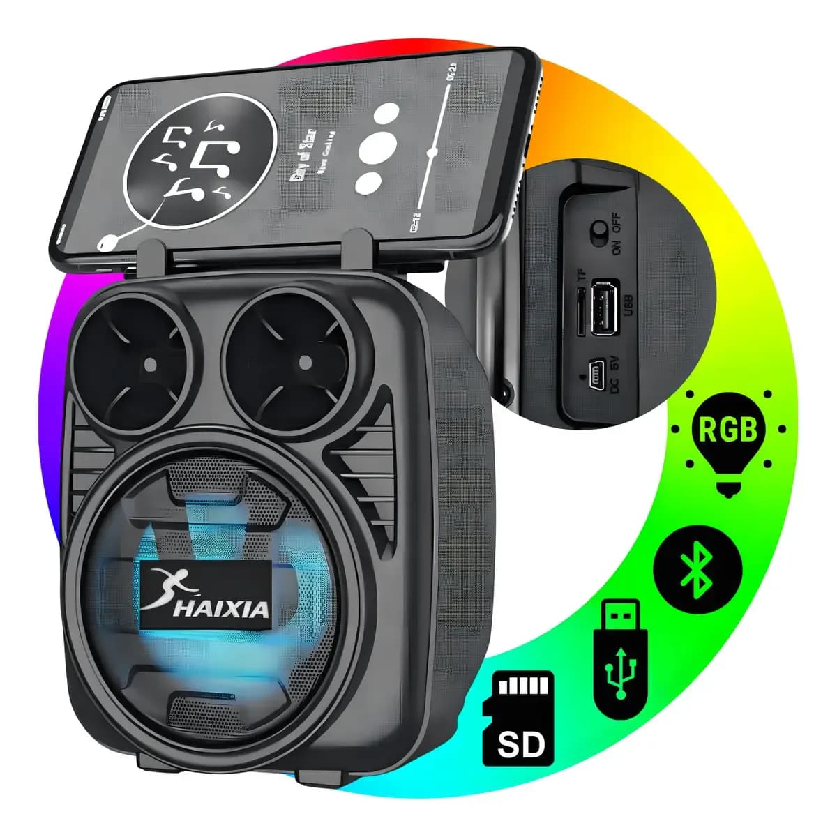 Caixinha Caixa De Som Bluetooth 5w Com Radio Fm E Entrada Usb Pendrive